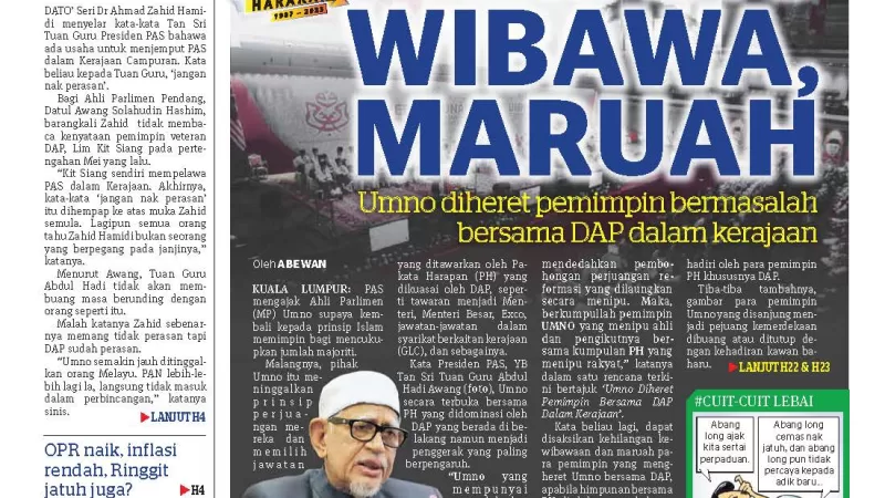 Hilang wibawa, maruah
