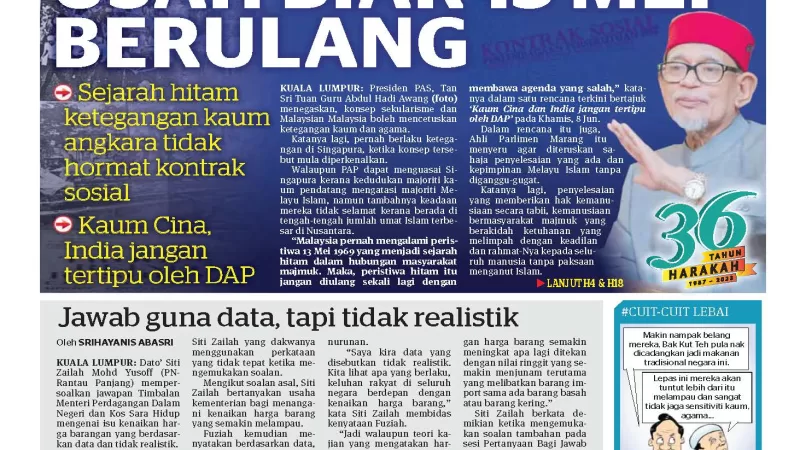 Usah biar 13 Mei berulang