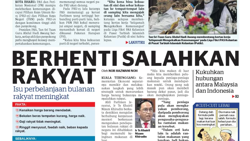 Berhenti Salahkan Rakyat