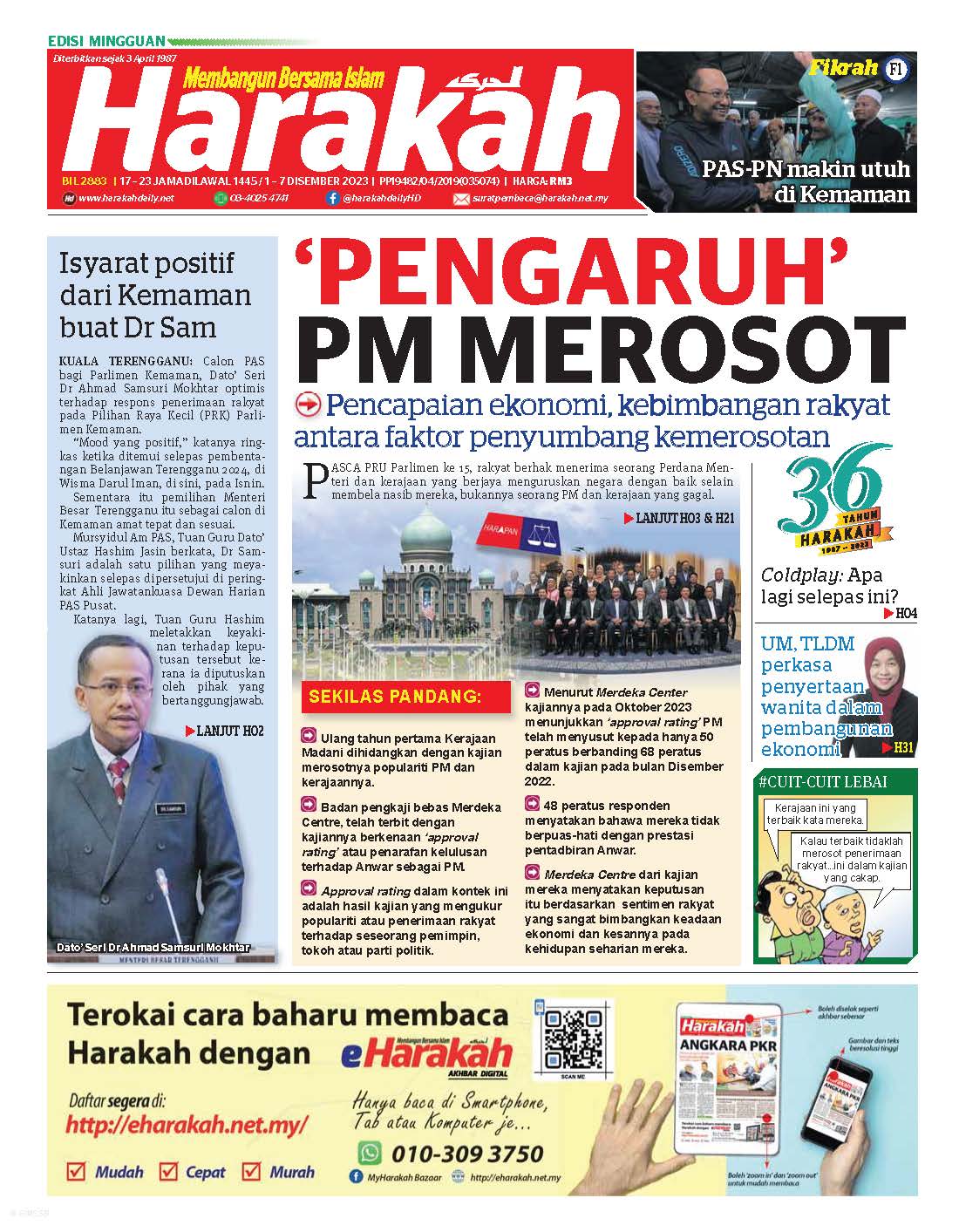 'Pengaruh' PM Merosot